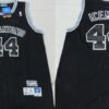 Men's San Antonio Spurs #44 George Gervin "Iceman" Black Throwback Swingman Jersey