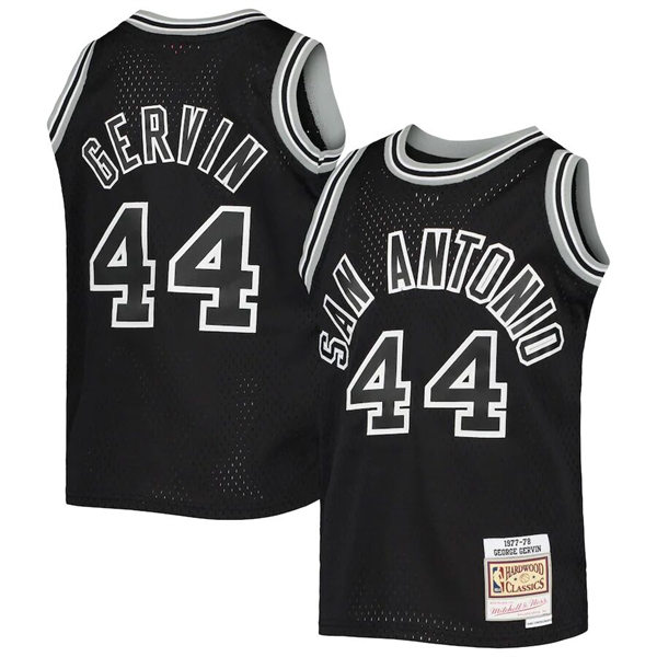 Men's San Antonio Spurs #44 George Gervin Mitchell & Ness Black 1978-79 Hardwood Classics Swingman Jersey