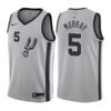 Mens San Antonio Spurs #5 Dejounte Murray Nike Silver Statement Jersey