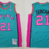 Mens San Antonio Spurs Retired Player #21 Tim Duncan Teal Mitchell & Ness 1998-99 Hardwood Classics Reload Jersey