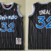 Mens Orlando Magic #32 Shaquille O'neal Black Pinstripe 1994-95 Throwback Jersey