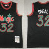 Mens Orlando Magic #32 Shaquille O'neal Mitchell & Ness Black Neapolitan Hardwood Classics Jersey