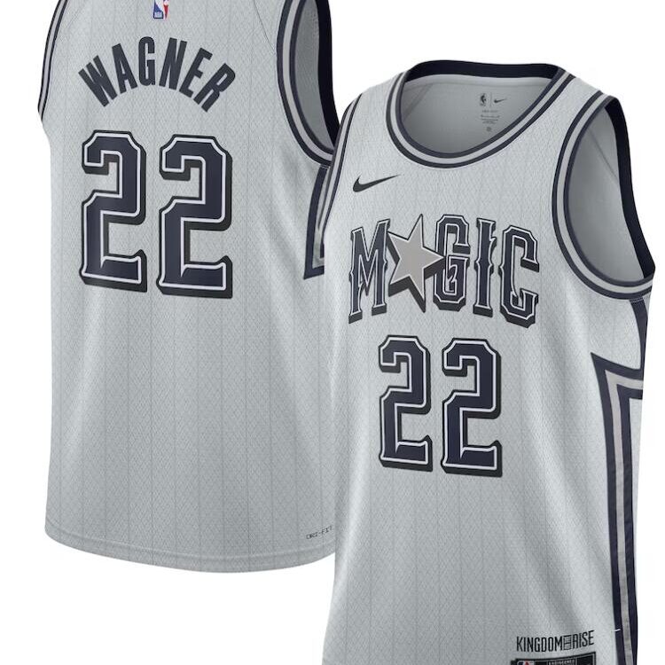 Men's Orlando Magic #22 Franz Wagner Silver 2024-25 City Edition Jersey