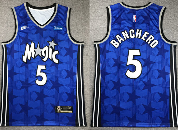 Men's Orlando Magic #5 Paolo Banchero 2023-24 Classic Edition Jersey - Blue