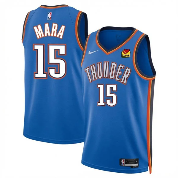 Mens Oklahoma City Thunder #15 Aday Mara Blue Icon Edition Swingman Jersey