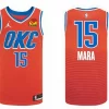 Mens Oklahoma City Thunder #15 Aday Mara Orange Statement Edition Swingman Jersey