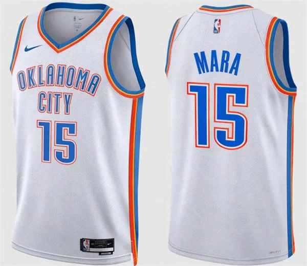 Mens Oklahoma City Thunder #15 Aday Mara White Association Edition Swingman Jersey