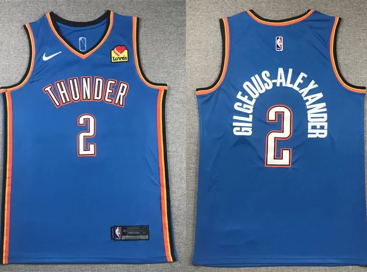 Mens Oklahoma City Thunder #2 Shai Gilgeous-Alexander Blue Icon Edition Jersey
