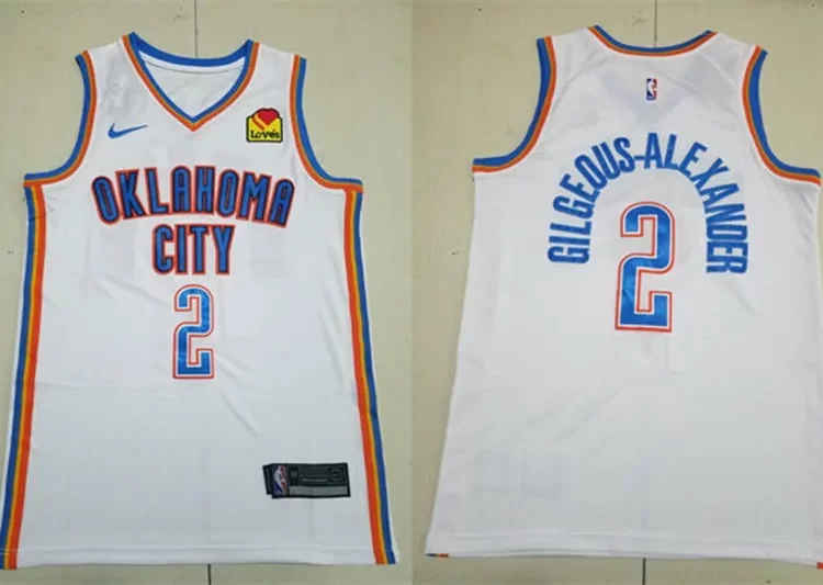 Mens Oklahoma City Thunder #2 Shai Gilgeous-Alexander White Association Edition Jersey