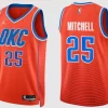 Mens Oklahoma City Thunder #25 Ajay Mitchell Orange Statement Edition Swingman Jersey