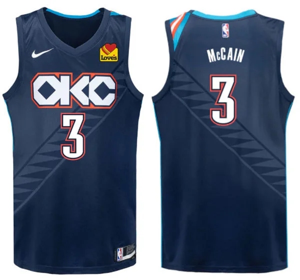Mens Oklahoma City Thunder #3 Jared McCain Navy 2025-26 City Edition Swingman Jersey