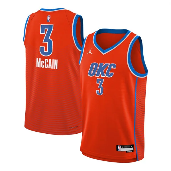 Mens Oklahoma City Thunder #3 Jared McCain Orange Statement Edition Swingman Jersey