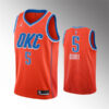 Mens Oklahoma City Thunder #5 Luguentz Dort Orange Statement Edition Jersey