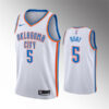 Mens Oklahoma City Thunder #5 Luguentz Dort White Association Edition Jersey