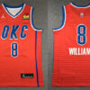 Mens Oklahoma City Thunder #8 Jalen Williams Orange Statement Edition Jersey