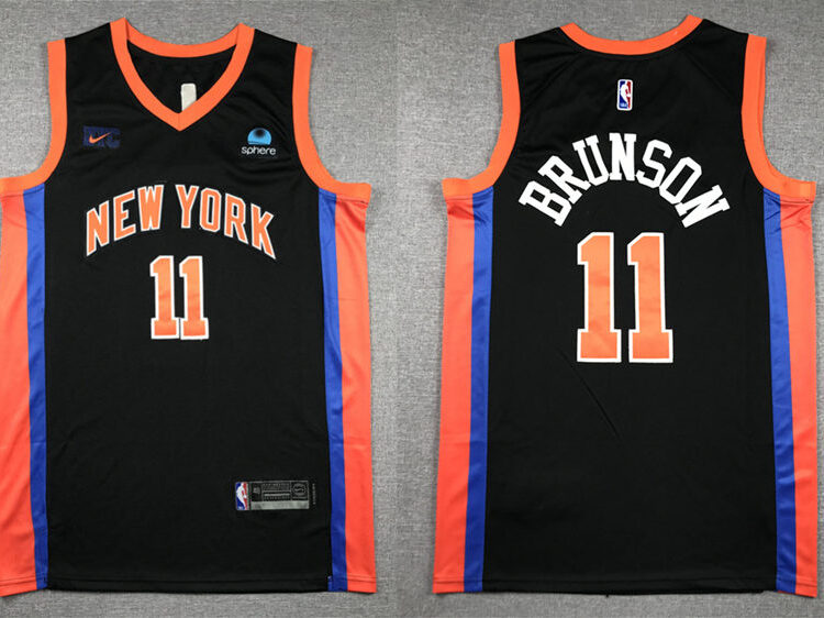 Mens New York Knicks #11 Jalen Brunson Black 2022-23 City Edition Swingman Jersey