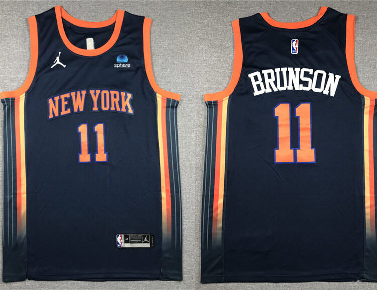Mens New York Knicks #11 Jalen Brunson Black Statement Edition Jersey