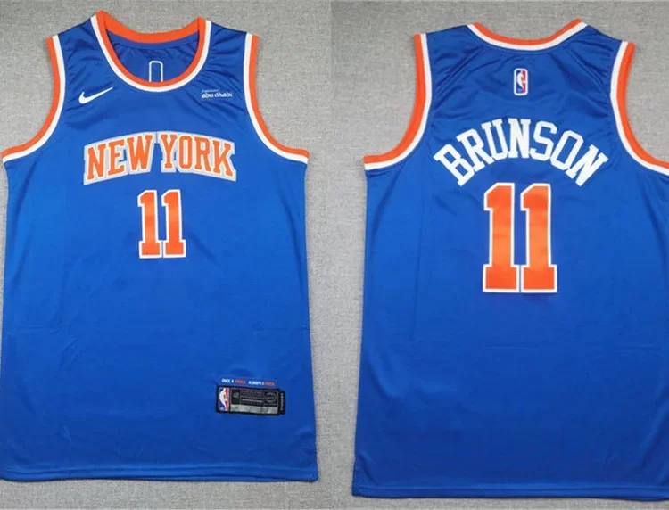 Mens New York Knicks #11 Jalen Brunson Royal Icon Edition Swingman Jersey