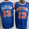 Men's New York Knicks #13 Mark Jackson Blue Mitchell & Ness Hardwood Classics Throwback Jersey