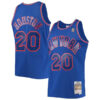 Mens New York Knicks #20 Allan Houston Blue Outside Mitchell & Ness 1996-97 Hardwood Classics Swingman Jersey