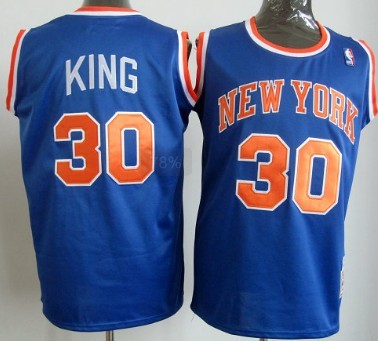 Men's New York Knicks #30 Bernard King Blue Mitchell & Ness Hardwood Classics Throwback Jersey