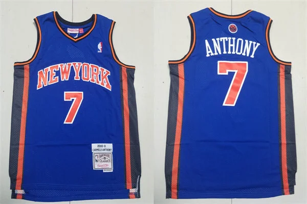Men's New York Knicks #7 Carmelo Anthony 2010-2011 Hardwood Classics Throwback Jersey