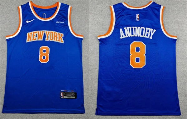Mens New York Knicks #8 OG Anunoby Icon Edition Swingman Jersey Royal