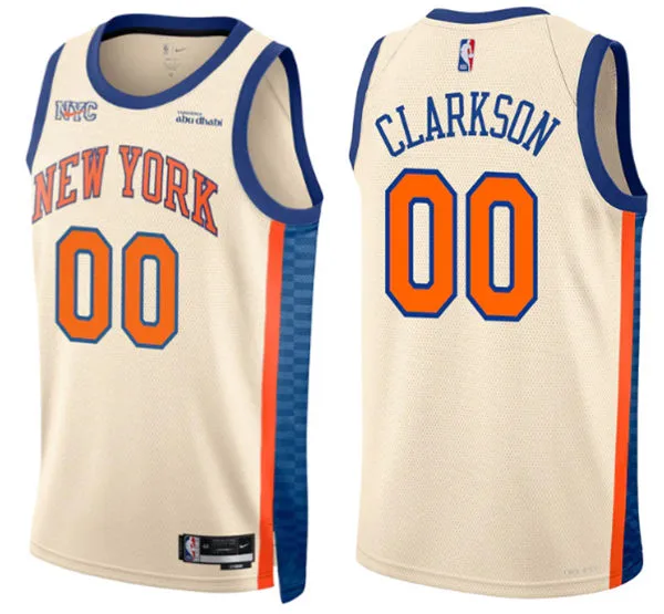 Mens New York Knicks #00 Jordan Clarkson Cream 2025-26 City Edition Swingman Jersey