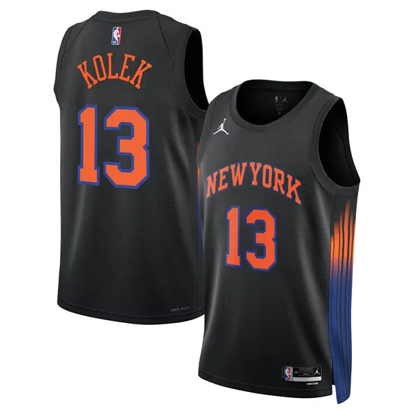 Mens New York Knicks #13 Tyler Kolek Black 2025-26 Statement Edition Swingman Jersey