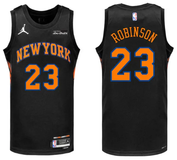 Mens New York Knicks #23 Mitchell Robinson Black 2025-26 Statement Edition Swingman Jersey