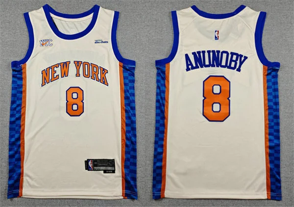 Mens New York Knicks #8 OG Anunoby Cream 2025-26 City Edition Swingman Jersey