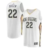 Mens New Orleans Pelicans #22 Derik Queen Nike White Association Edition Swingman Jersey