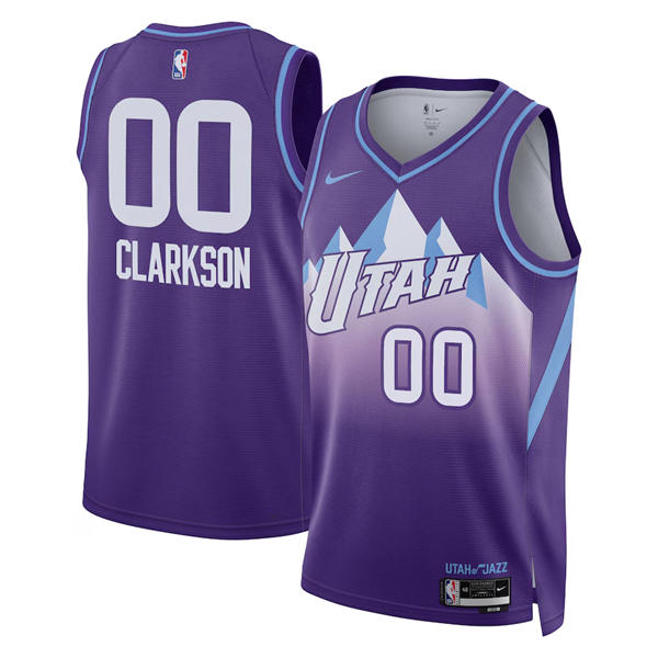 Mens Utah Jazz #00 Jordan Clarkson 2024-25 Purple City Edition Swingman Jersey