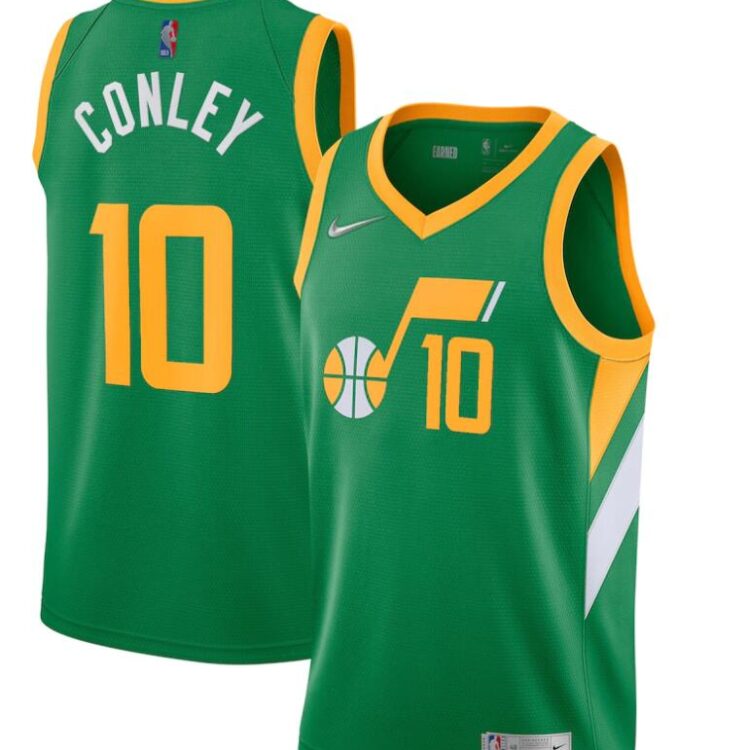 Mens Utah Jazz #10 Mike Conley Green Nike 2021 NBA Earned Edition Jersey