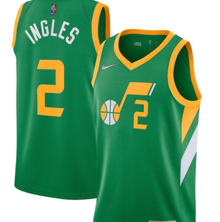 Mens Utah Jazz #2 Joe Ingles Green Nike 2021 NBA Earned Edition Jersey