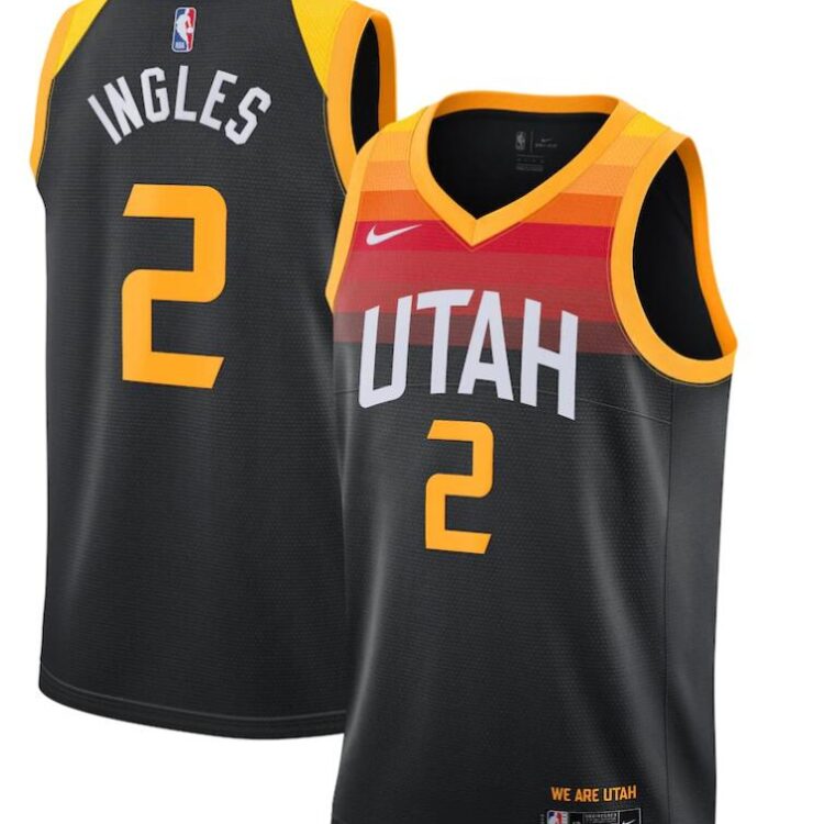 Mens Utah Jazz #2 Joe Ingles Nike 2020-21 Black City Edition Swingman Jersey
