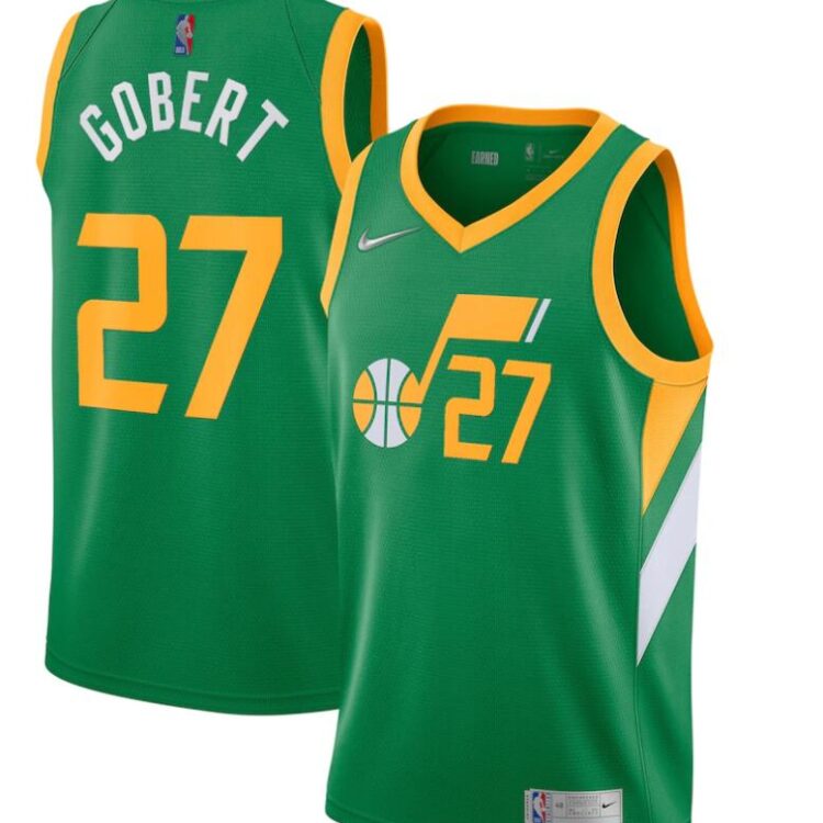 Mens Utah Jazz #27 Rudy Gobert Green Nike 2021 NBA Earned Edition Jersey