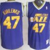 Men's Utah Jazz #47 Andrei Kirilenko Purple Throwback Authentic Jersey