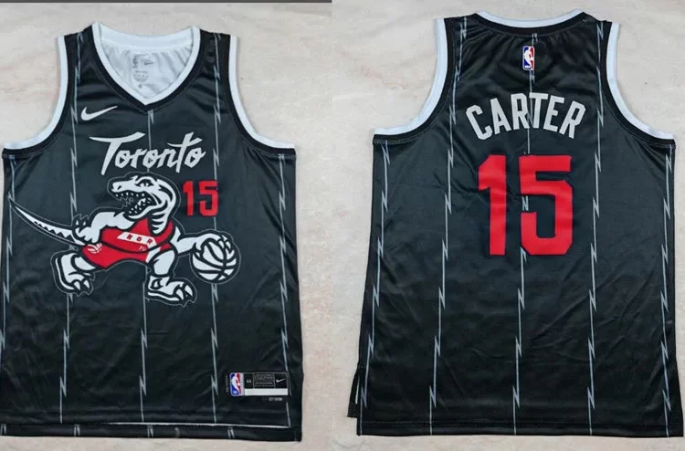 Men's Toronto Raptors #15 Vince Carter Black 2025-26 City Edition Swingman Jersey