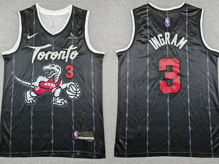 Mens Toronto Raptors #3 Brandon Ingram Black 2025-26 City Edition Swingman Jersey