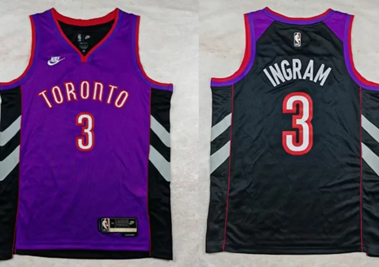 Mens Toronto Raptors #3 Brandon Ingram Purple Black Classic Edition Jersey