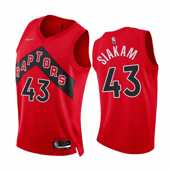 Mens Toronto Raptors #43 Pascal Siakam Diamond Badge Red Icon Edition Jersey