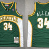 Men's Seattle Supersonics #34 Ray Allen 2006-07 Green Throwback Jersey