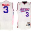 Men's Detroit Pistons #3 Ben Wallace White Throwback Swingman Jersey