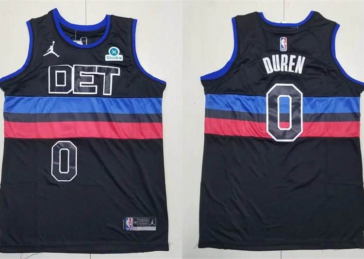Mens Detroit Pistons #0 Jalen Duren 2022-23 Statement Edition Swingman Jersey Black