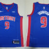Mens Detroit Pistons #9 Ausar Thompson Blue Icon Edition Jersey