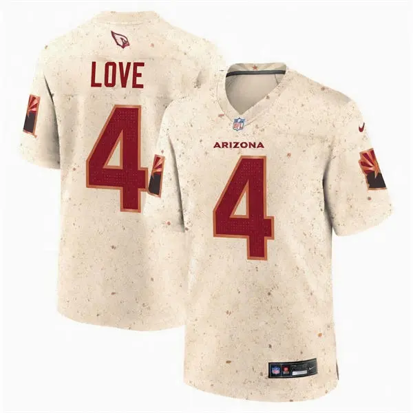 Mens Arizona Cardinals #4 Jeremiyah Love Natural 2025 Rivalries Collection Vapor F.U.S.E. Limited Jersey