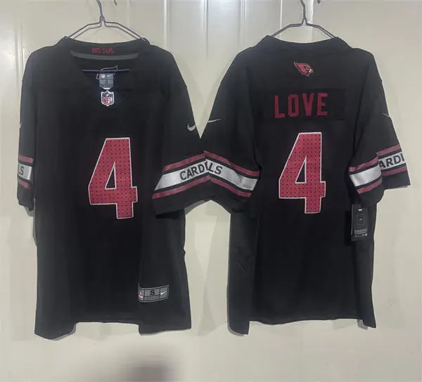 Mens Arizona Cardinals #4 Jeremiyah Love Nike Black Vapor F.U.S.E. Limited Jersey