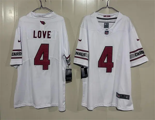 Mens Arizona Cardinals #4 Jeremiyah Love  Nike White Vapor F.U.S.E. Limited Jersey
