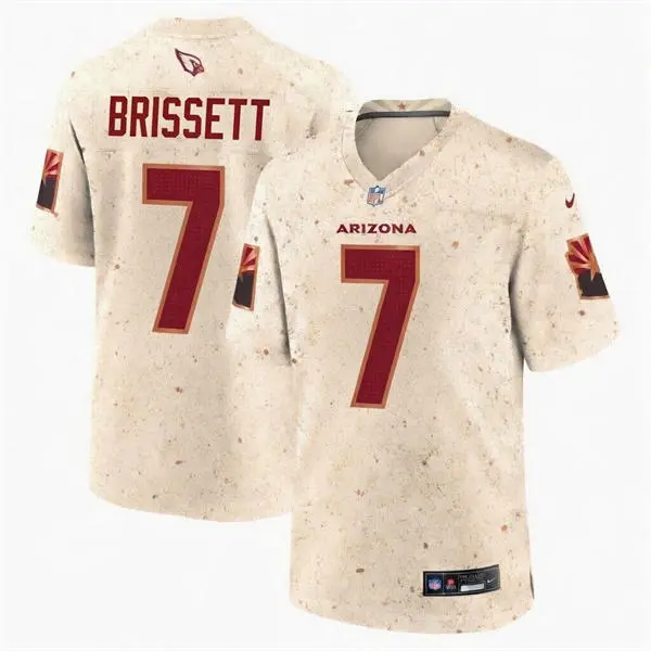 Mens Arizona Cardinals #7 Jacoby Brissett Natural 2025 Rivalries Collection Vapor F.U.S.E. Limited Jersey